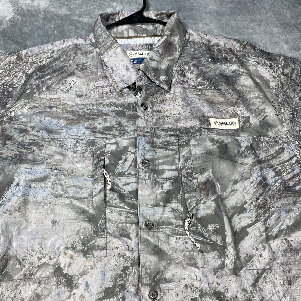 Magellan Realtree Shirt Men XL Fish Aspect Tactical Button Up Short Sleeve Vent